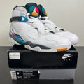 Jordan 8 Retro South Beach 9.5 (Moderately Worn Pre-Owned)JordanWhite/White-Turbo Green-Neutral Grey - Image 1
