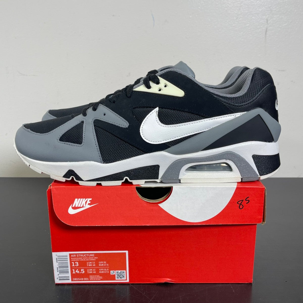 Nike Air Structure Triax 91 Black Smoke Grey 13 (Moderately Worn Pre-Owned)NikeBlack/Smoke Grey/Summit White - Image 3