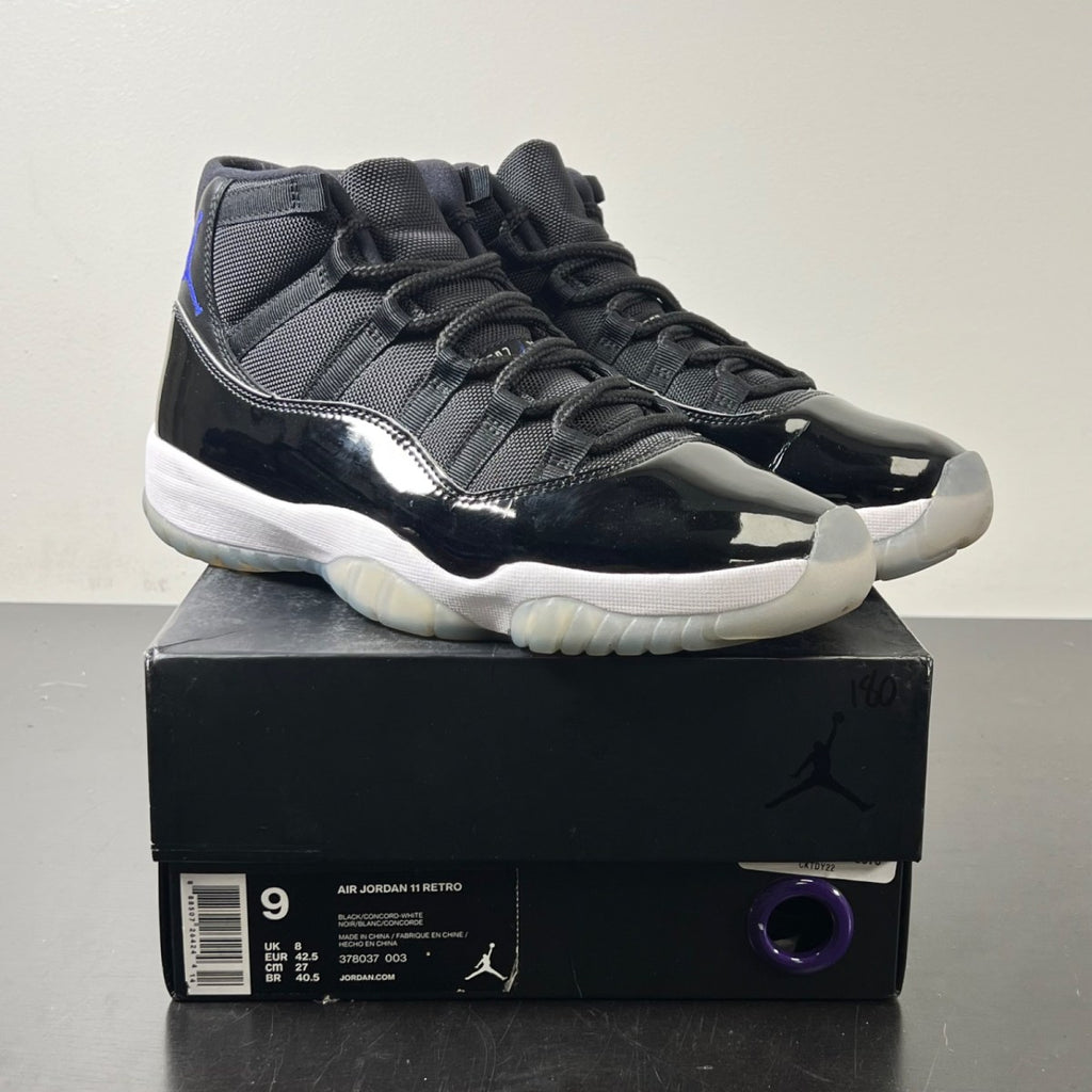 Jordan 11 Retro Space Jam (2016) 9 (Moderately Worn Pre-Owned)JordanBlack/Dark Concord-White - Image 1