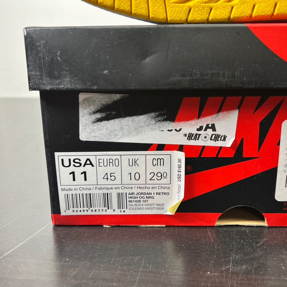 Jordan 1 Retro High Not for Resale Varsity Maize 11 (Lightly Worn Pre-Owned)JordanSail/Black-Varsity Maize - Image 6