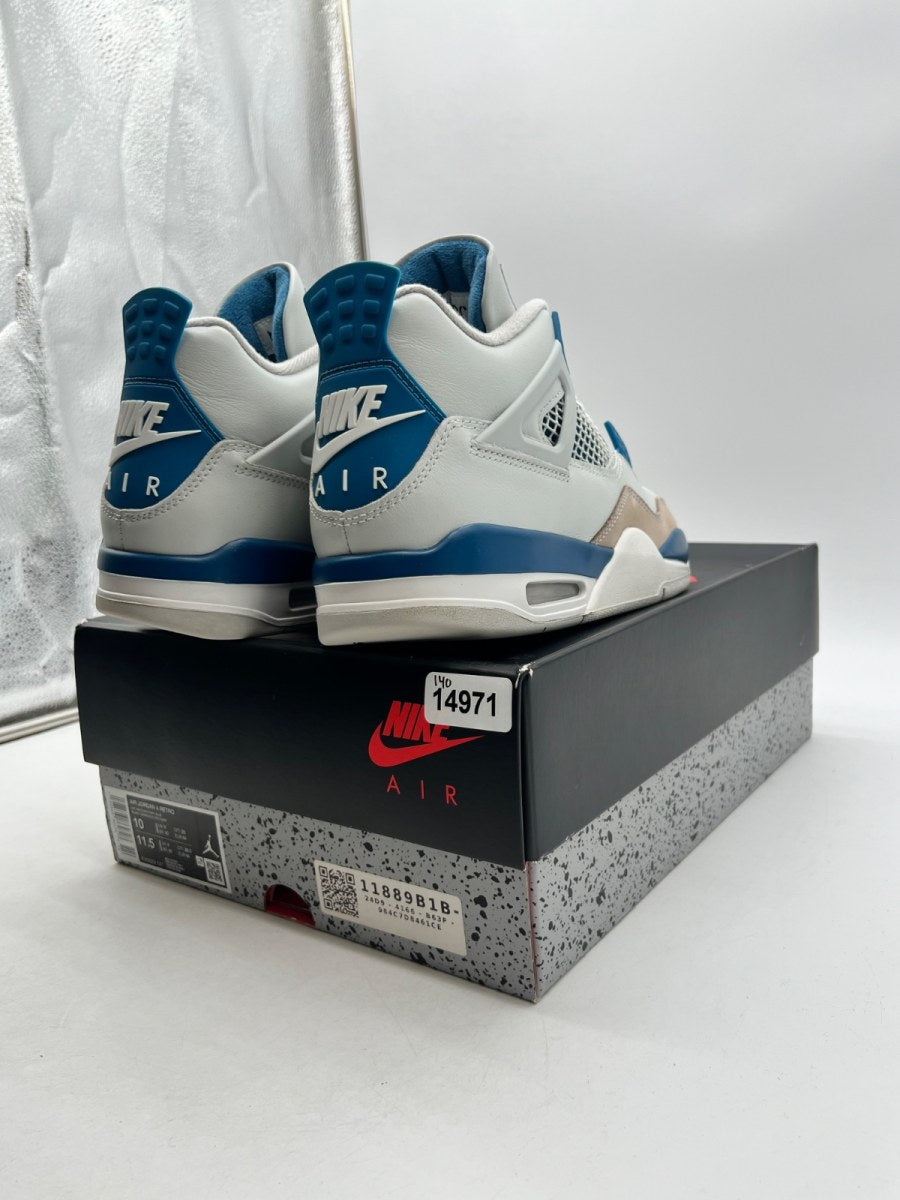 Jordan 4 Retro Military Blue (2024) 10 (Moderately Worn Pre-Owned)JordanOff-White/Military Blue/Neutral Grey - Image 5