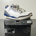 Jordan 3 Retro Midnight Navy 8.5 (Heavily Worn Pre-Owned)JordanWhite/Cement Grey/Black/Midnight Navy - Image 1