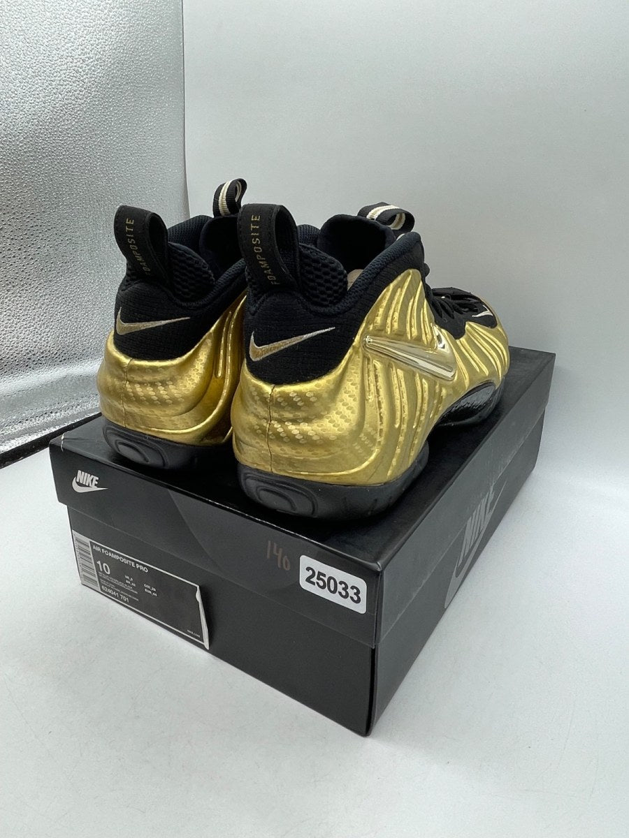 Nike Air Foamposite Pro Metallic Gold 10 (Moderately Worn Pre-Owned)NikeMetallic Gold/Black-Black-White - Image 5
