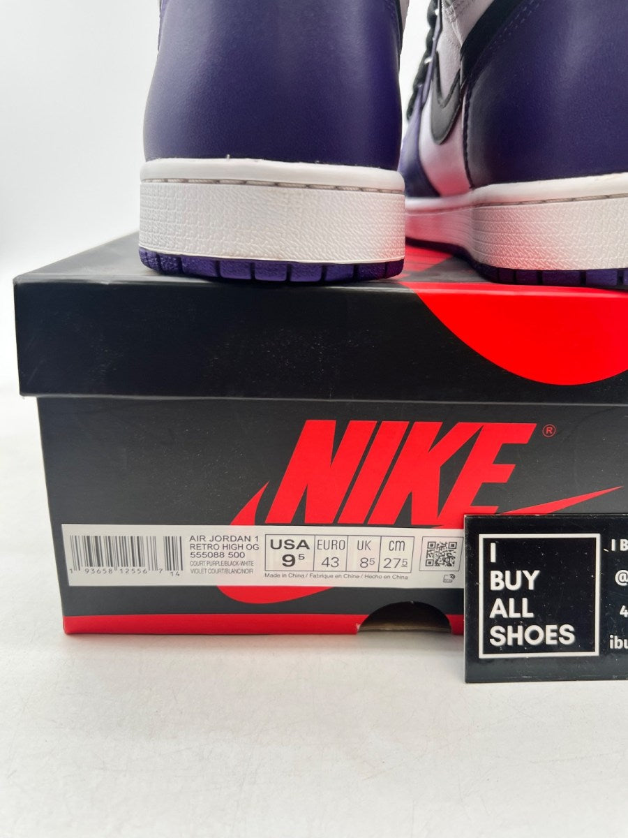 Jordan 1 Retro High Court Purple White 9.5 (Lightly Worn Pre-Owned) - Image 6