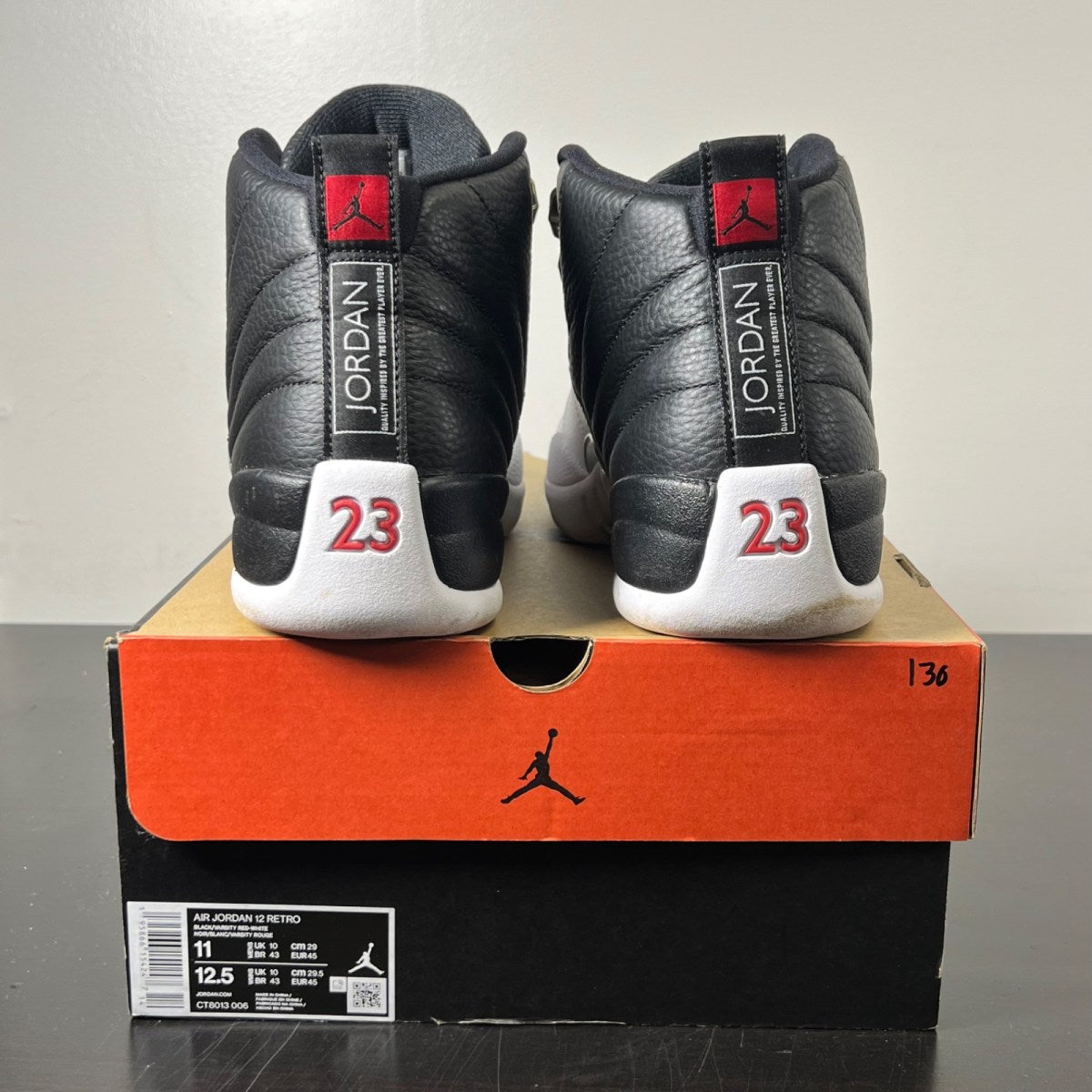 Jordan 12 Retro Playoffs (2022) 11 (Moderately Worn Pre-Owned)JordanBlack/Varsity Red-White - Image 5