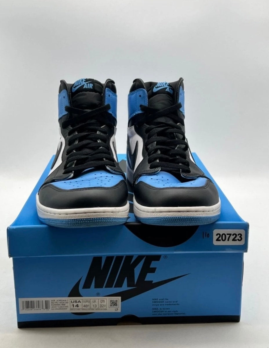Jordan 1 Retro High OG UNC Toe 14 (Moderately Worn Pre-Owned)JordanUniversity Blue/Black/White - Image 2