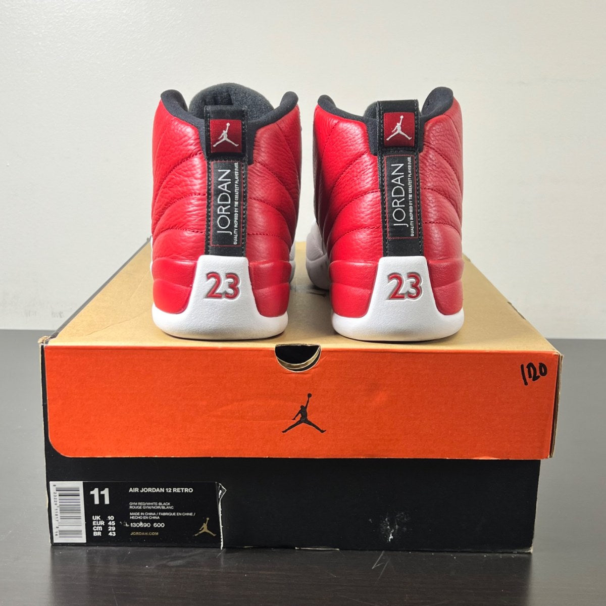 Jordan 12 Retro Gym Red 11 (Lightly Worn Pre-Owned)JordanGym Red/Black-White - Image 4