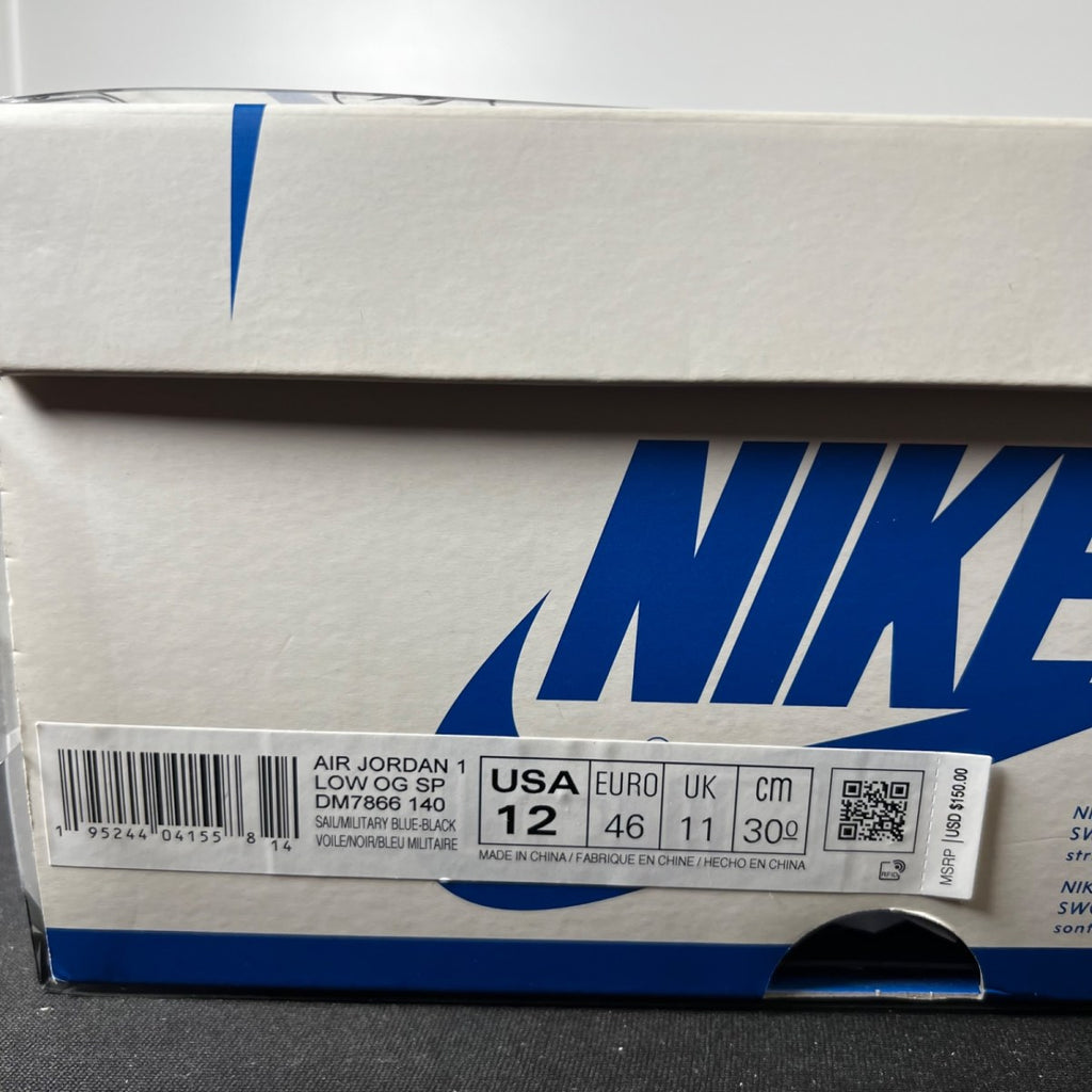 Jordan 1 Retro Low OG SP Fragment x Travis Scott 12 (Lightly Worn Pre-Owned)JordanWhite/Black-Royal-Sail - Image 7