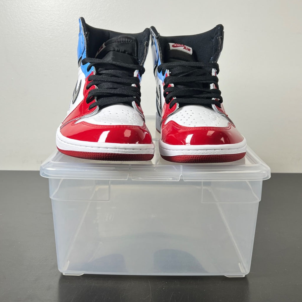 Jordan 1 Retro High Fearless UNC Chicago 10 (Lightly Worn Pre-Owned)JordanWhite/University Blue-Varsity Red-Black - Image 2