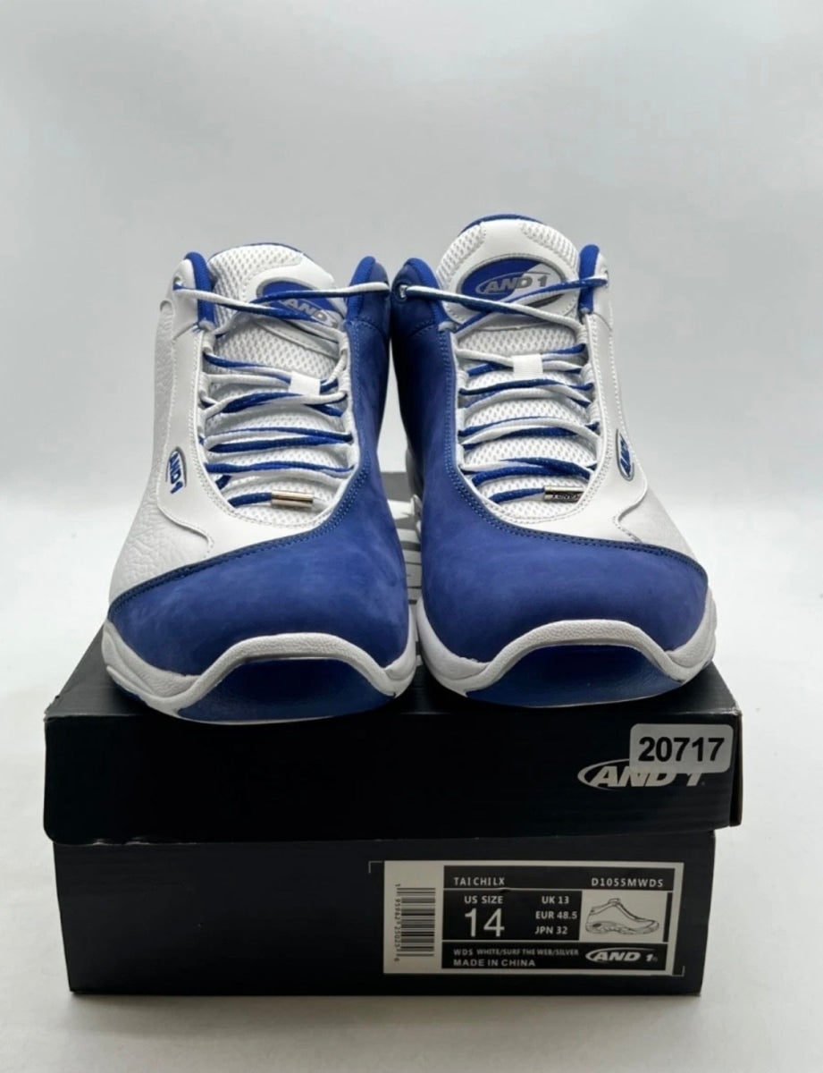 And1 Tai Chi White Navy Blue Silver Grey 14 (Lightly Worn Pre-Owned)And1White/Navy Blue/Silver Grey - Image 2