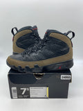 Jordan 9 Retro Olive (2012) 7.5 (Moderately Worn Pre-Owned)JordanBlack/Light Olive-Varsity Red - Image 1