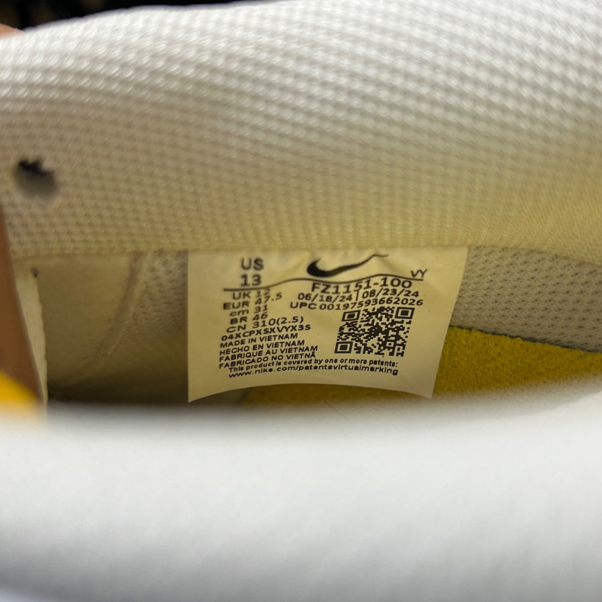 Nike Air Force 1 Low Retro QS Kobe Bryant Lakers Home 13 (Moderately Worn Pre-Owned)NikeWhite/Varsity Maize/Varsity Purple - Image 7