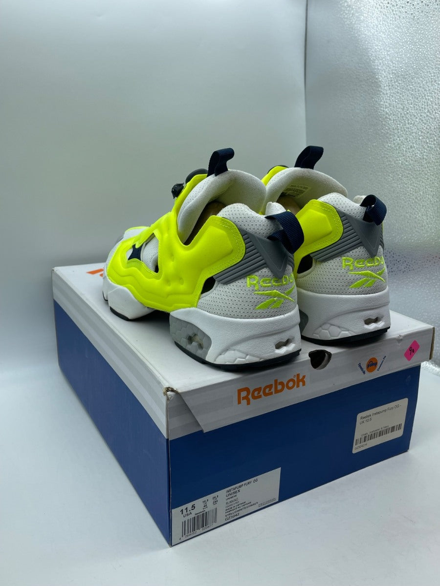Reebok Instapump Fury OG Solar Yellow 11.5 (Moderately Worn Pre-Owned)ReebokSolar Yellow/White/Collegiate Navy - Image 4