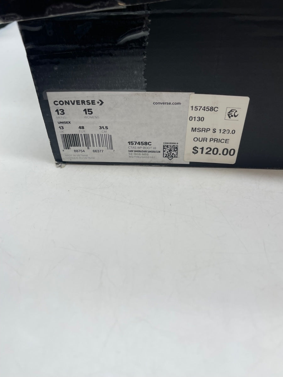 Converse Chuck Taylor All Star Waterproof Hi 'Dark Sangria' 13 (Moderately Worn Pre-Owned) - Image 9