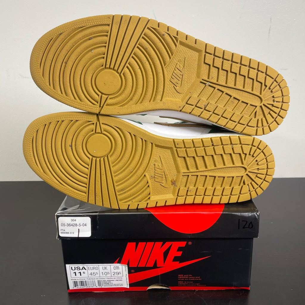 Jordan 1 OG Celtics 11.5 (Moderately Worn Pre-Owned)JordanClover/Metallic Gold/White/Black - Image 5