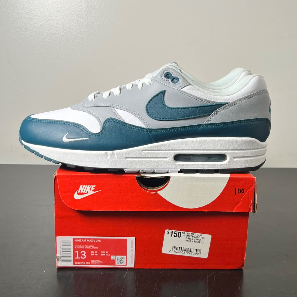 Nike Air Max 1 Dark Teal Green 13 (Lightly Worn Pre-Owned)NikeWhite/Dark Teal Green-Wolf Grey-Black - Image 3