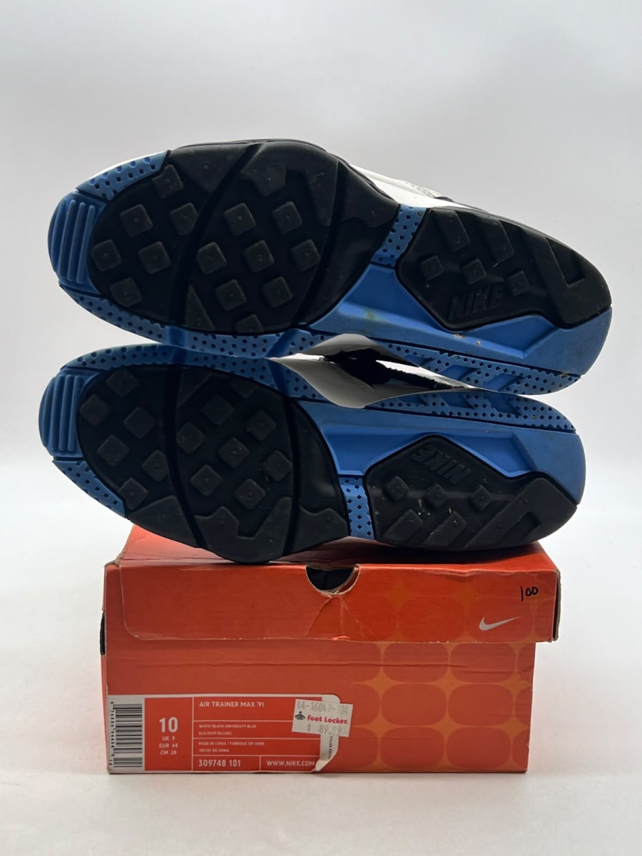 Nike Air Trainer Max 91 White Black Uni Blue 10 (Moderately Worn Pre-Owned)NikeWhite/Black-University Blue - Image 8