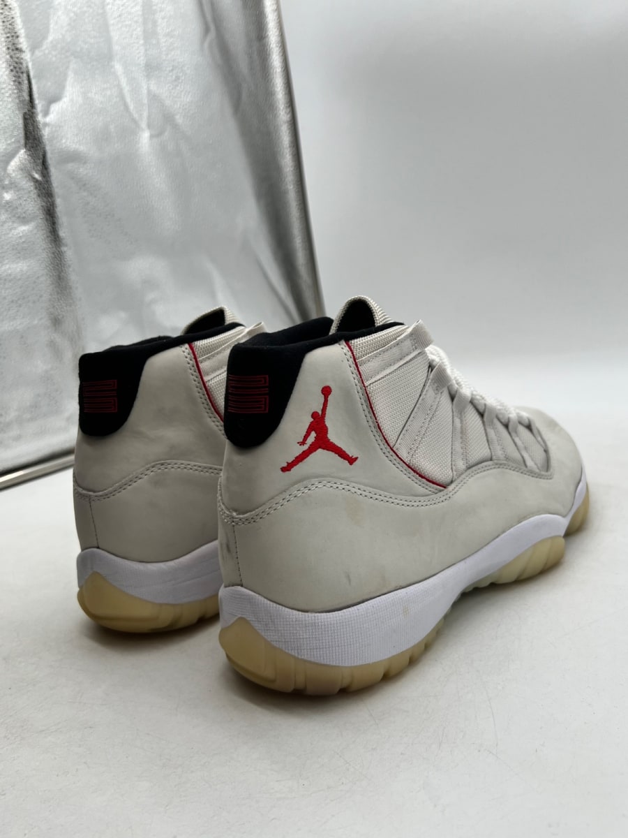 Jordan 11 Retro Platinum Tint 10.5 (Moderately Worn Pre-Owned)JordanPlatinum Tint/Sail-University Red-Black - Image 3