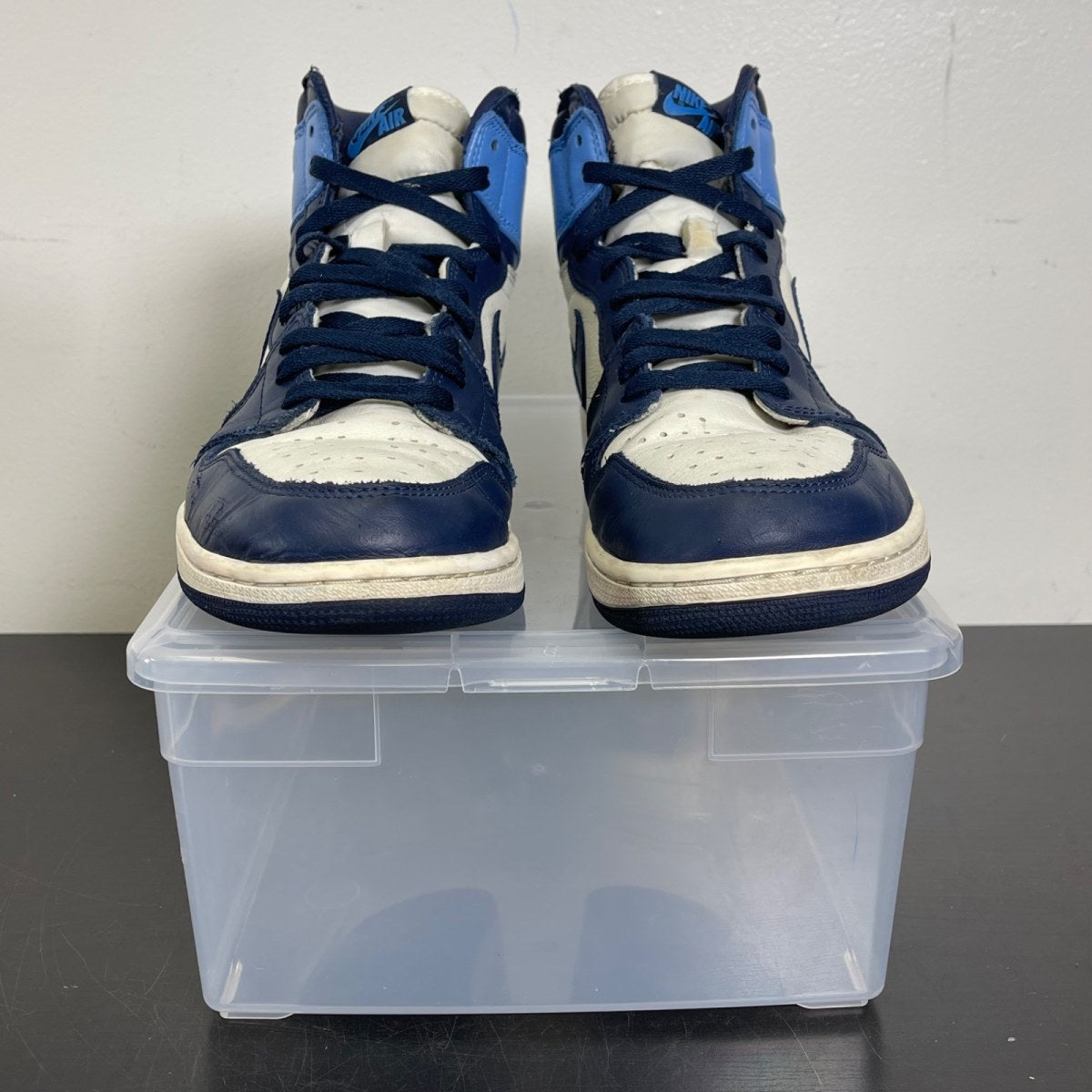 Jordan 1 Retro High Obsidian 12 (Moderately Worn Pre-Owned)JordanSail/Obsidian-University Blue - Image 2