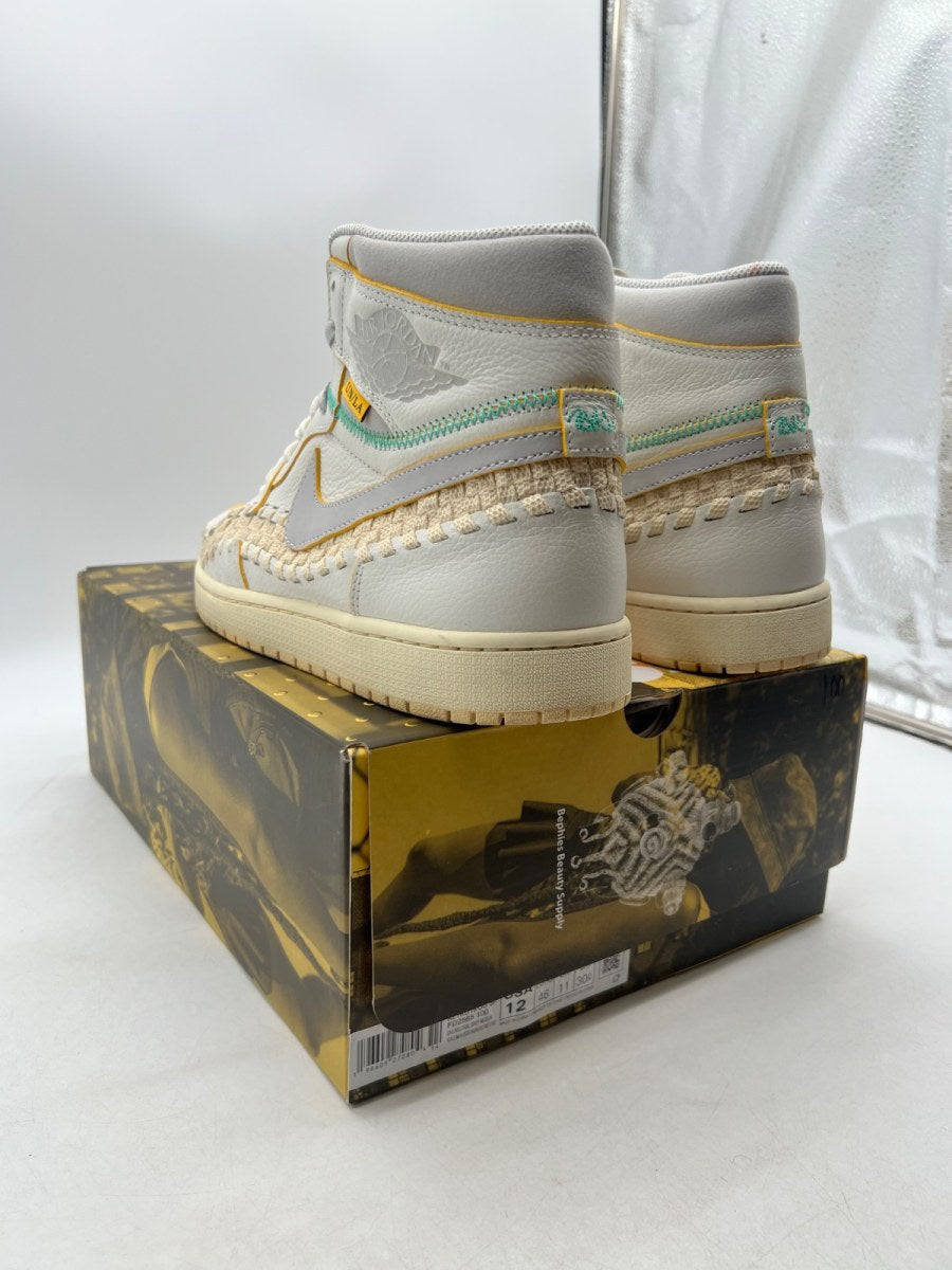 Jordan 1 Retro High OG SP Union LA Bephies Beauty Supply Summer of ‘96 12 (Lightly Worn Pre-Owned)JordanSail/Wolf Grey-Muslin-Pale Vanilla-Kinetic Green-University Gold - Image 6