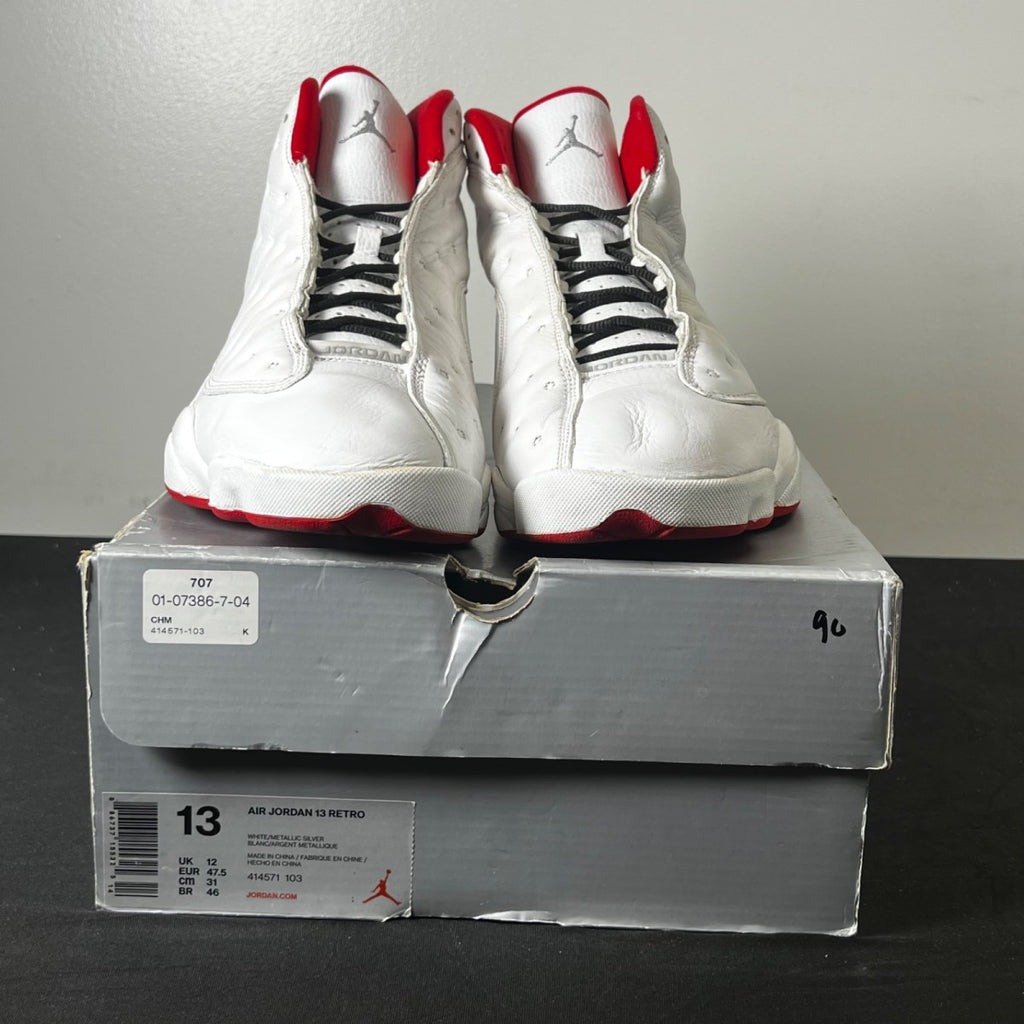 Jordan 13 Retro Alternate History of Flight 13 (Heavily Worn Pre-Owned)JordanWhite/Metallic Silver-University Red - Image 2