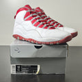 Jordan 10 Retro Red Steel 12 (Moderately Worn Pre-Owned)JordanWhite/Varsity Red/Light Steel Grey - Image 1