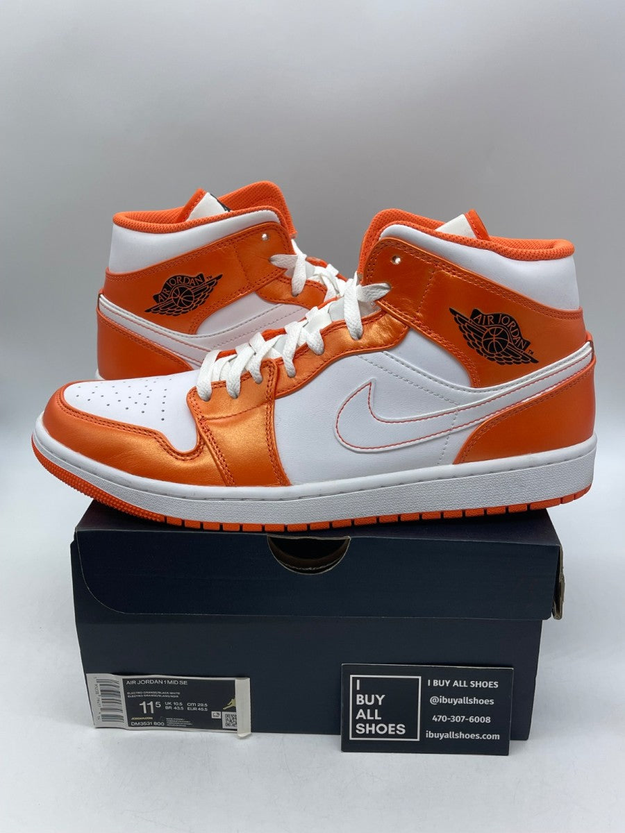 Jordan 1 Mid Metallic Orange 11.5 (Moderately Worn Pre-Owned) - Image 1