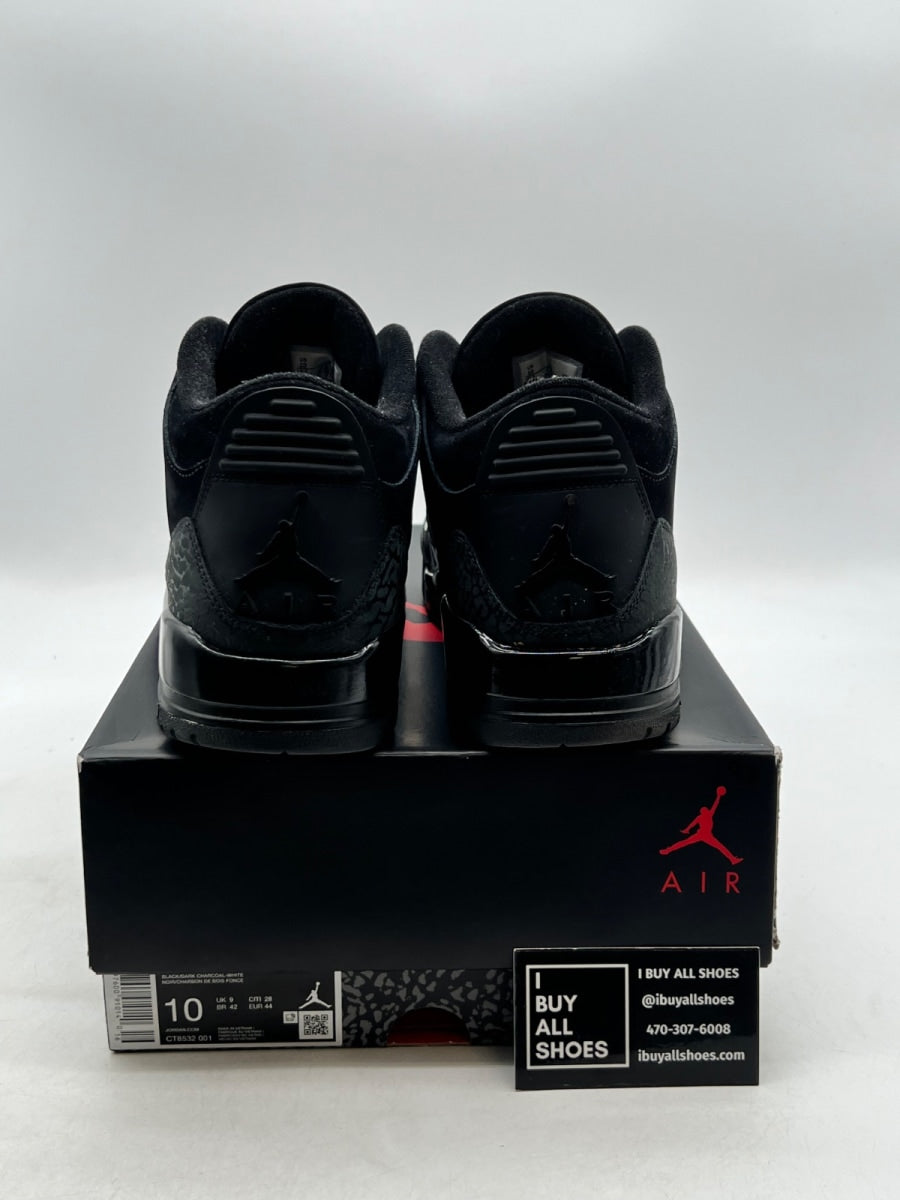 Jordan 3 Retro Black Cat (2025) 10 (Lightly Worn Pre-Owned) - Image 3