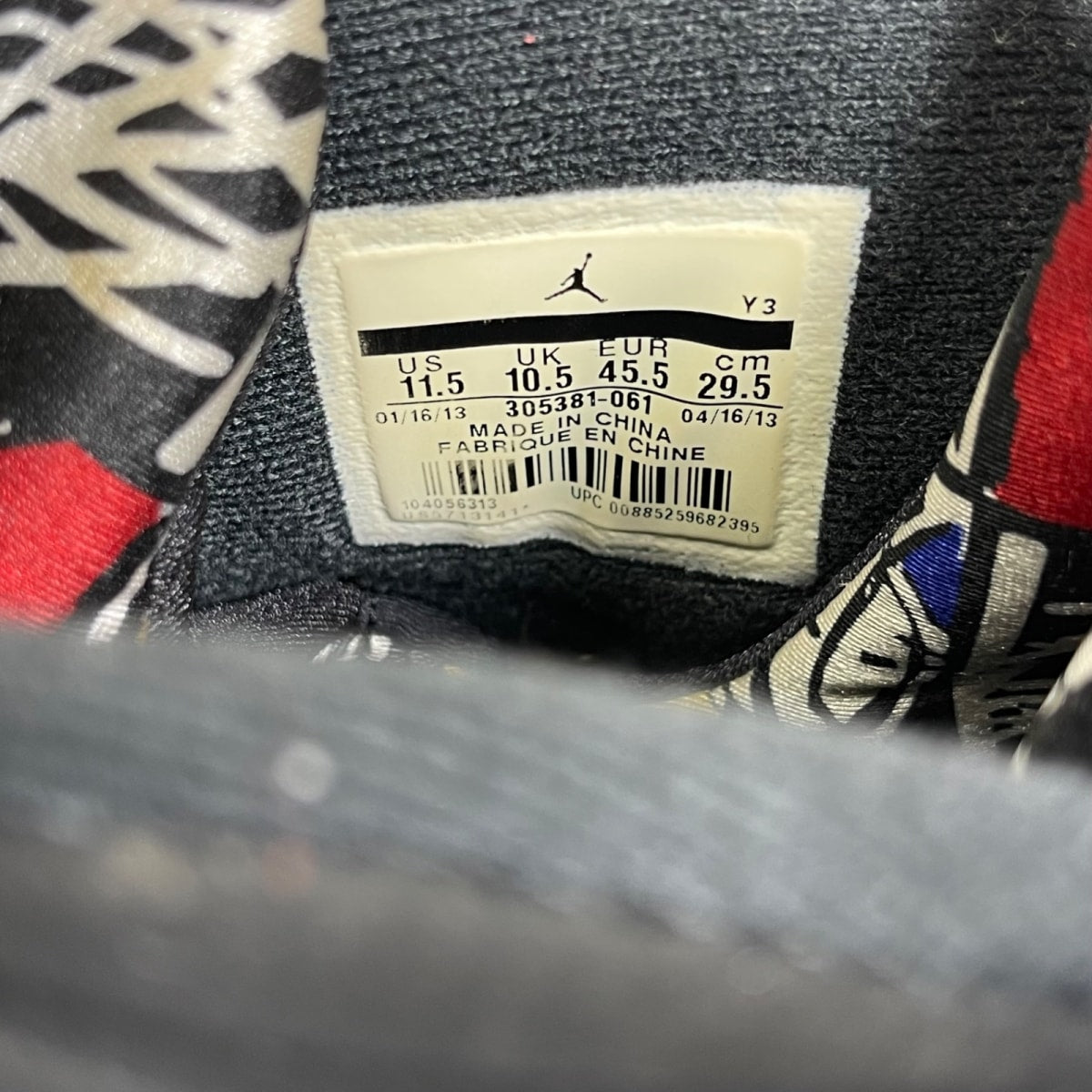 Jordan 8 Retro Playoffs (2013) 11.5 (Moderately Worn Pre-Owned)JordanBlack/True Red-White - Image 6