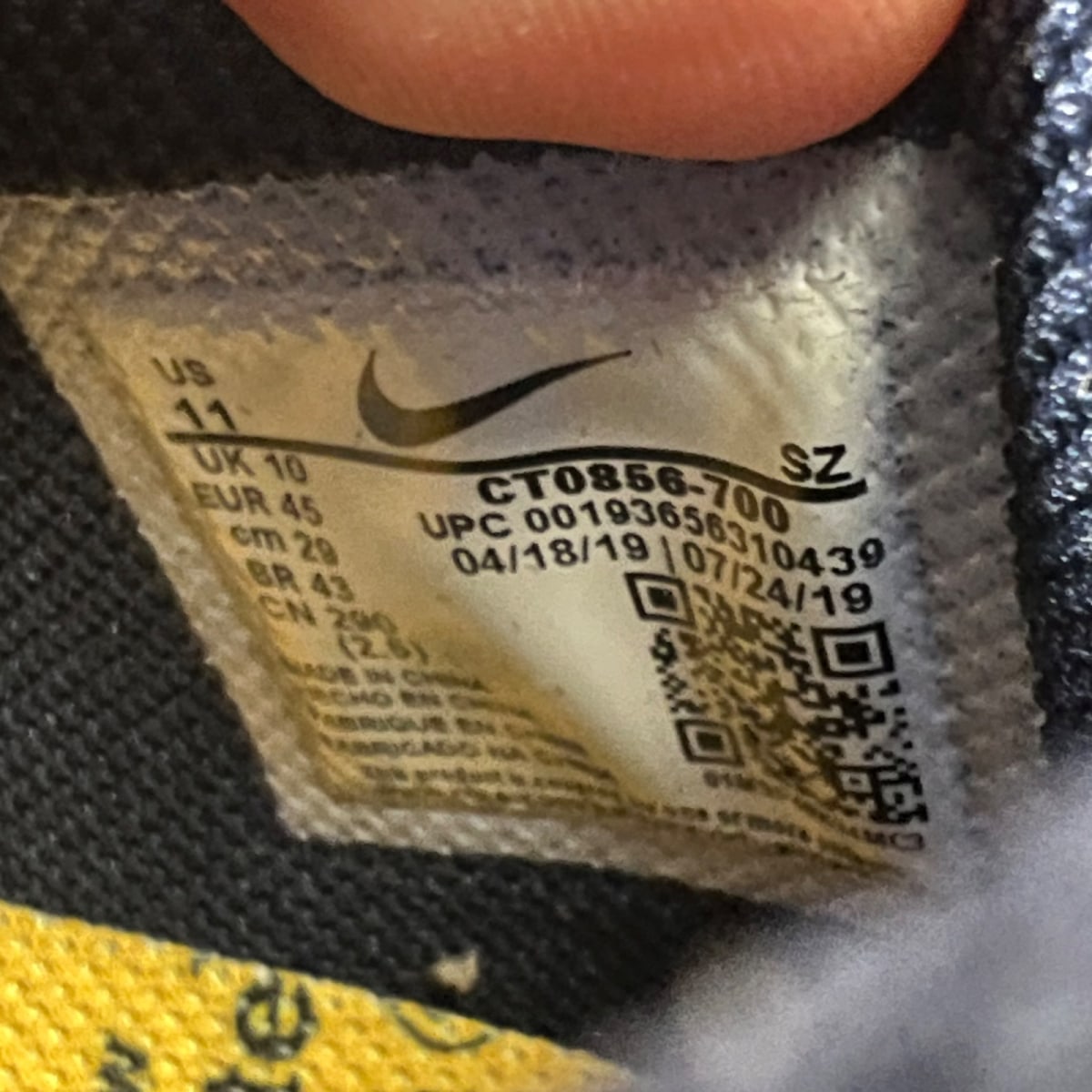 Nike Dunk Low Off-White University Gold 11 (Lightly Worn Pre-Owned)NikeUniversity Gold/Midnight Navy-White - Image 7
