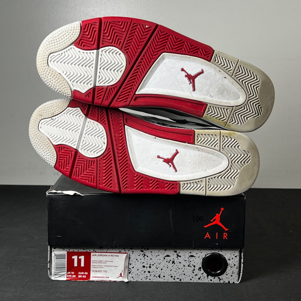 Jordan 4 Retro Fire Red (2012) 11 (Moderately Worn Pre-Owned)JordanWhite/Varsity Red-Black - Image 6