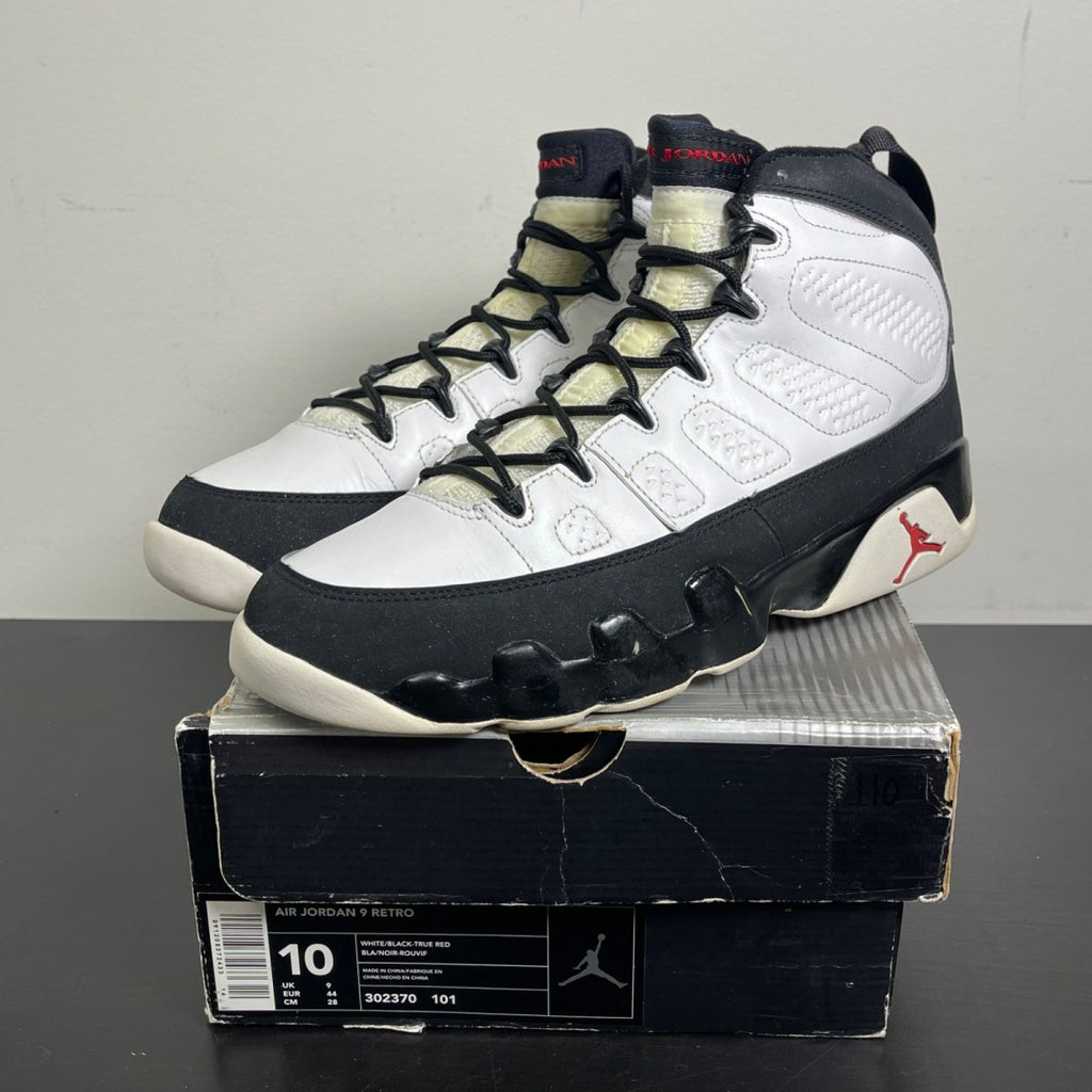 Jordan 9 Retro White Black Red (2002) 10 (Heavily Worn Pre-Owned)JordanWhite/Black-True Red - Image 4