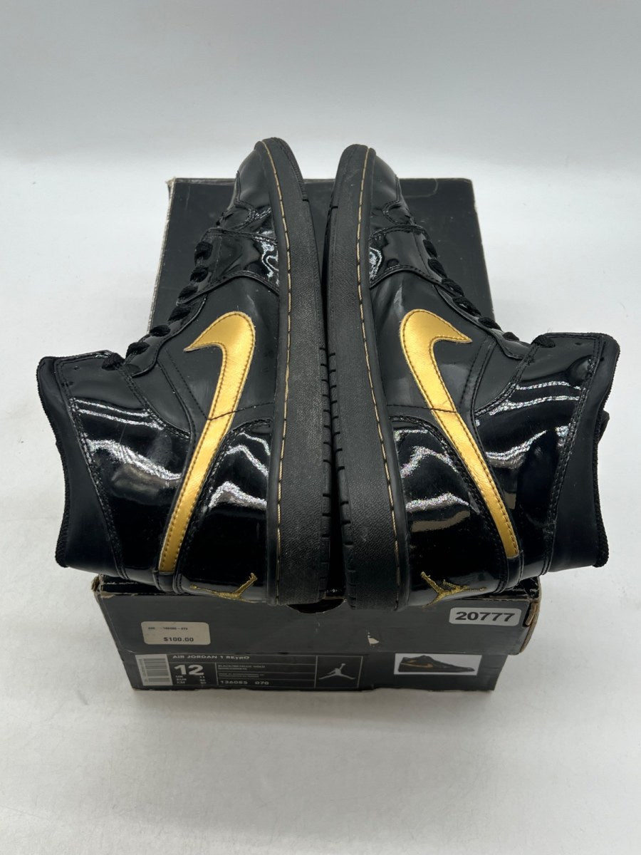 Jordan 1 Retro Black Metallic Gold (2003) 12 (Heavily Worn Pre-Owned) - Image 9