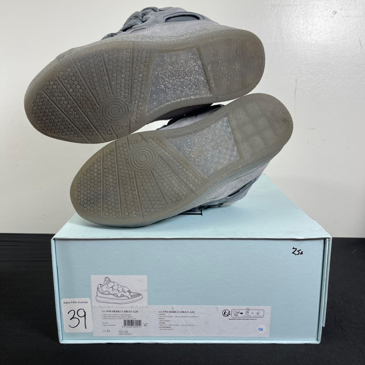 Lanvin Leather Curb Speckled Effect Light Grey 42 (Moderately Worn Pre-Owned)LanvinLight Grey - Image 5