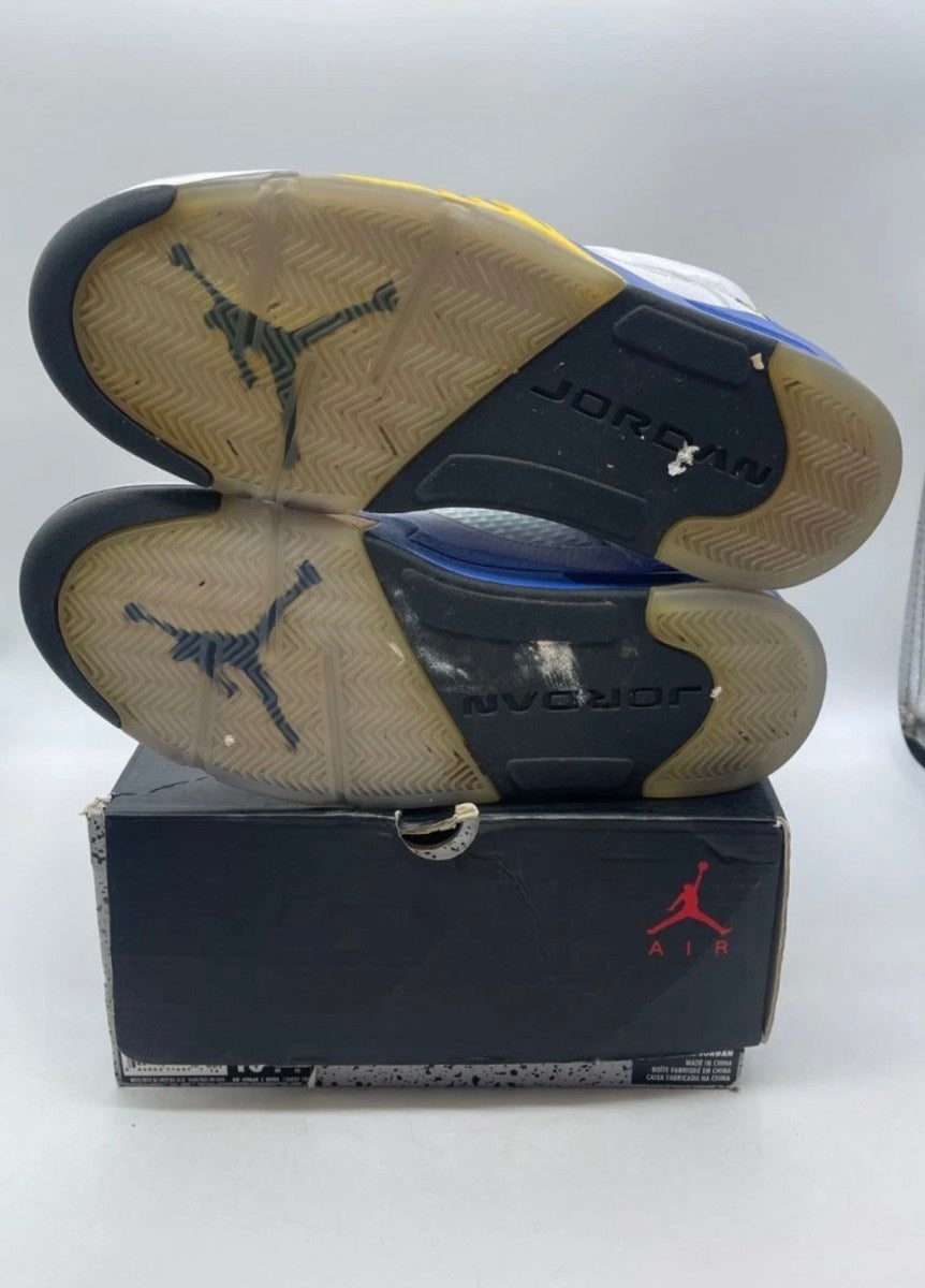 Jordan 5 Retro Laney (2013) 10 (Heavily Worn Pre-Owned)JordanWhite/Varsity Maize-Varsity Royal-Black - Image 7