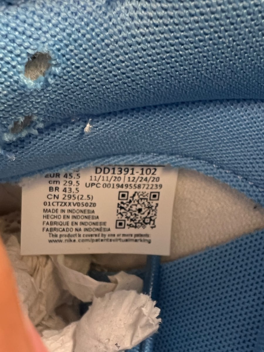 Nike Dunk Low UNC (2021) 11.5 (Lightly Worn Pre-Owned) - Image 10