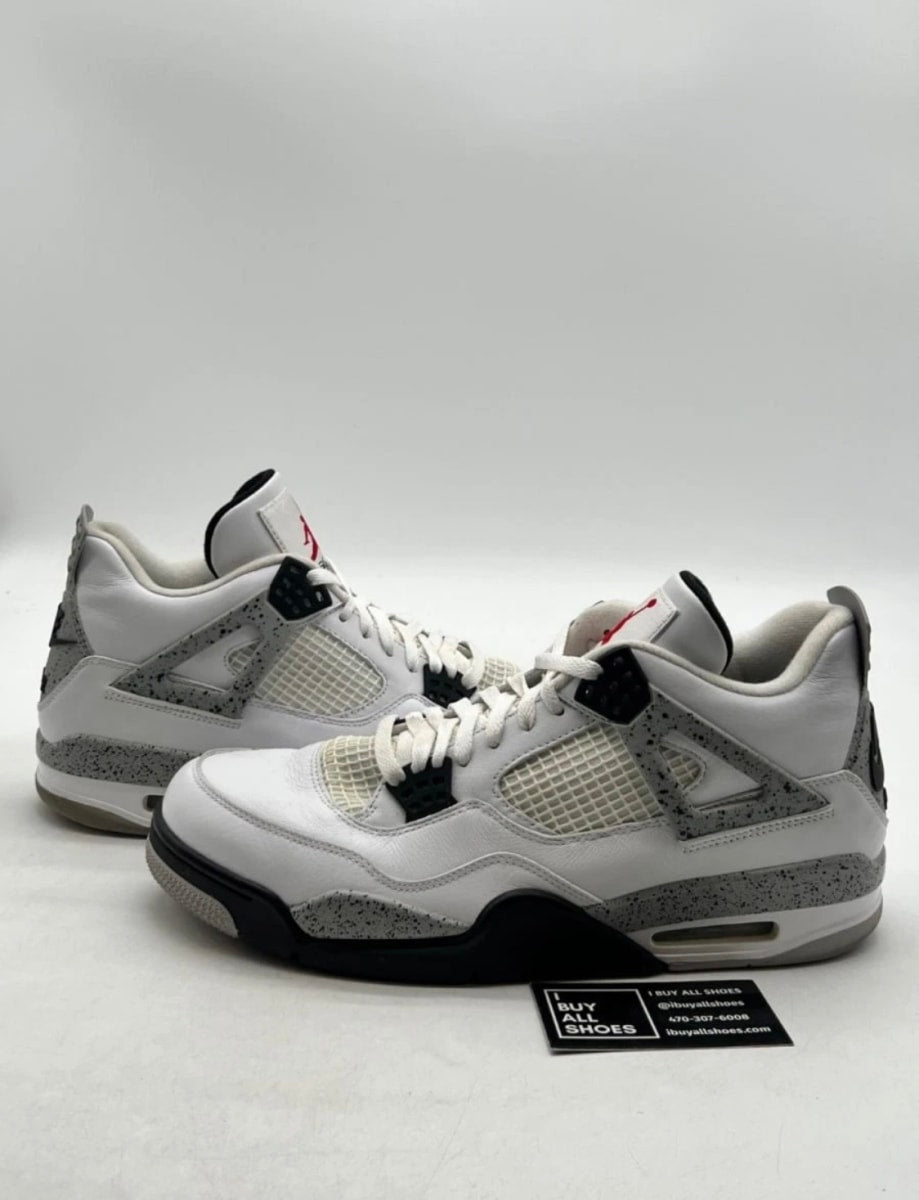 Jordan 4 Retro White Cement (2016) 12 (Moderately Worn Pre-Owned)JordanWhite/Fire Red-Black-Tech Grey - Image 1