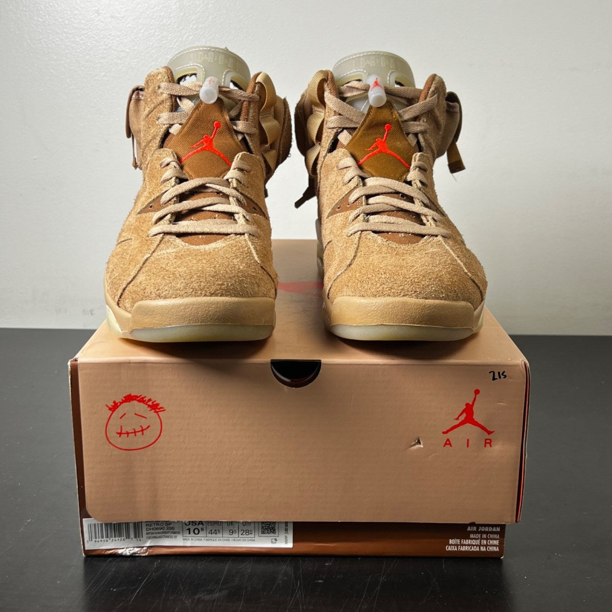Jordan 6 Retro Travis Scott British Khaki 10.5 (Lightly Worn Pre-Owned)JordanBritish Khaki/Sail-Bright Crimson - Image 2