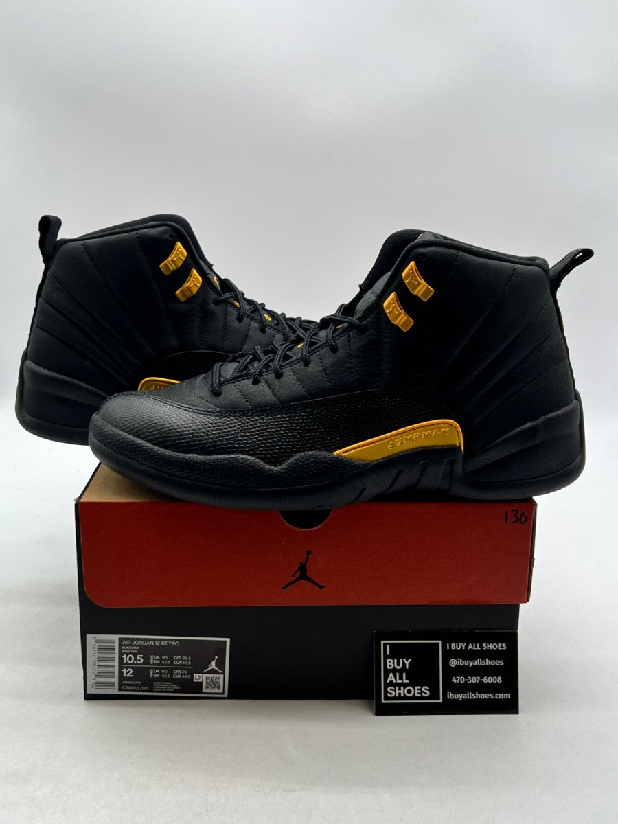 Jordan 12 Retro Black Taxi 10.5 (Lightly Worn Pre-Owned) - Image 1