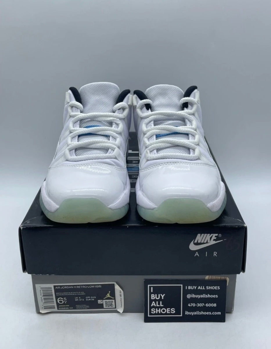Jordan 11 Retro Low Legend Blue (GS) 6Y (Lightly Worn Pre-Owned)JordanWhite/White-Black-Legend Blue - Image 2