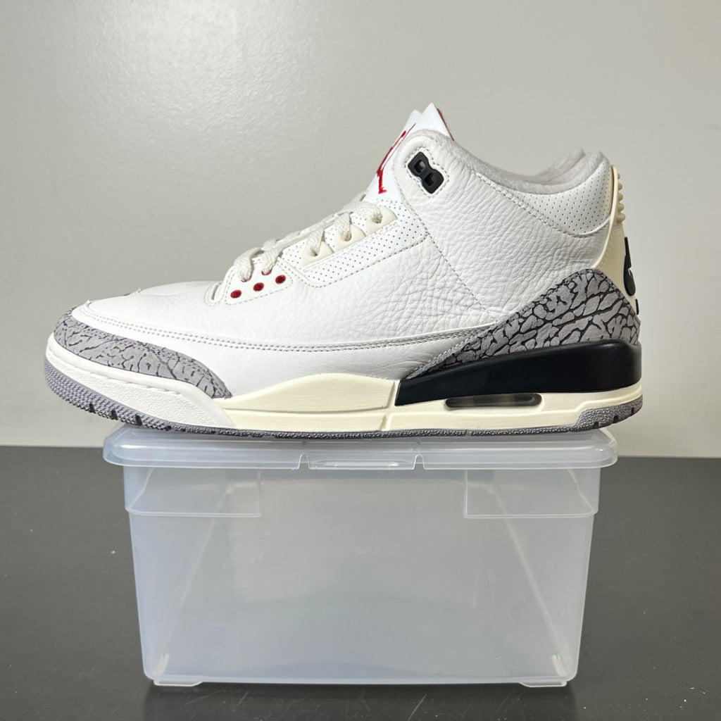 Jordan 3 Retro White Cement Reimagined 11 (Lightly Worn Pre-Owned)JordanSummit White/Fire Red/Black/Cement Grey - Image 3