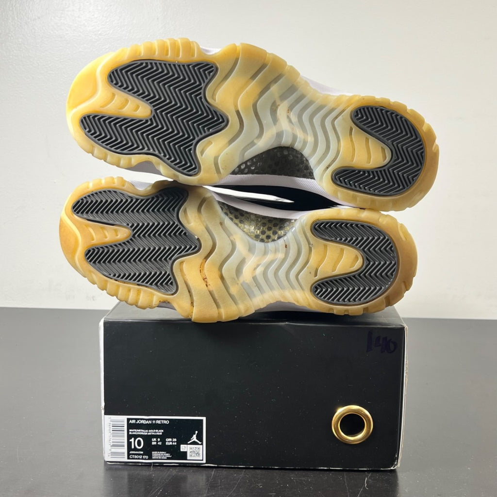 Jordan 11 Retro DMP Gratitude (2023) 10 (Moderately Worn Pre-Owned)JordanBlack/White/Metallic Gold - Image 6