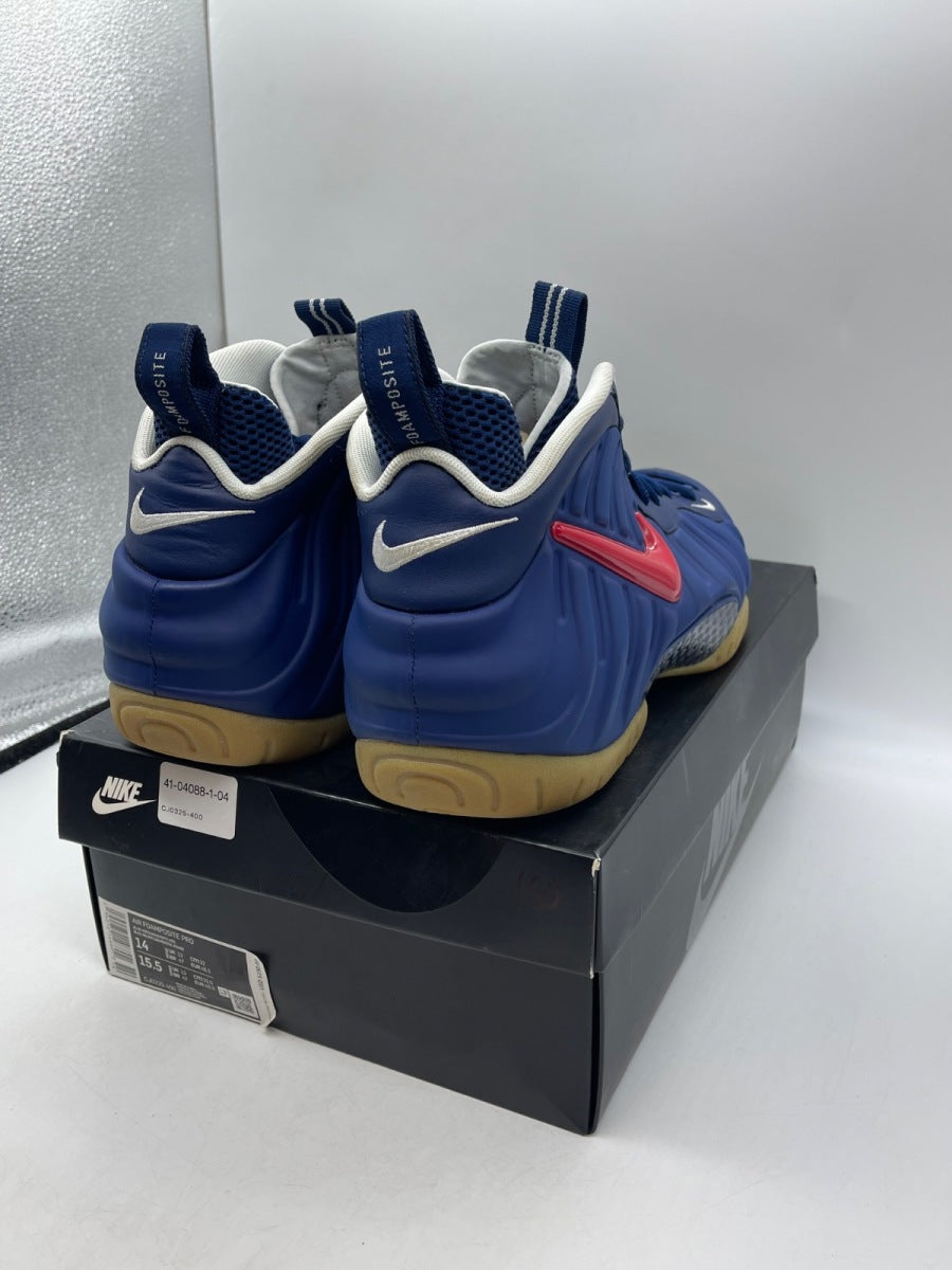 Nike Air Foamposite Pro Blue Void University Red 14 (Moderately Worn Pre-Owned) - Image 5