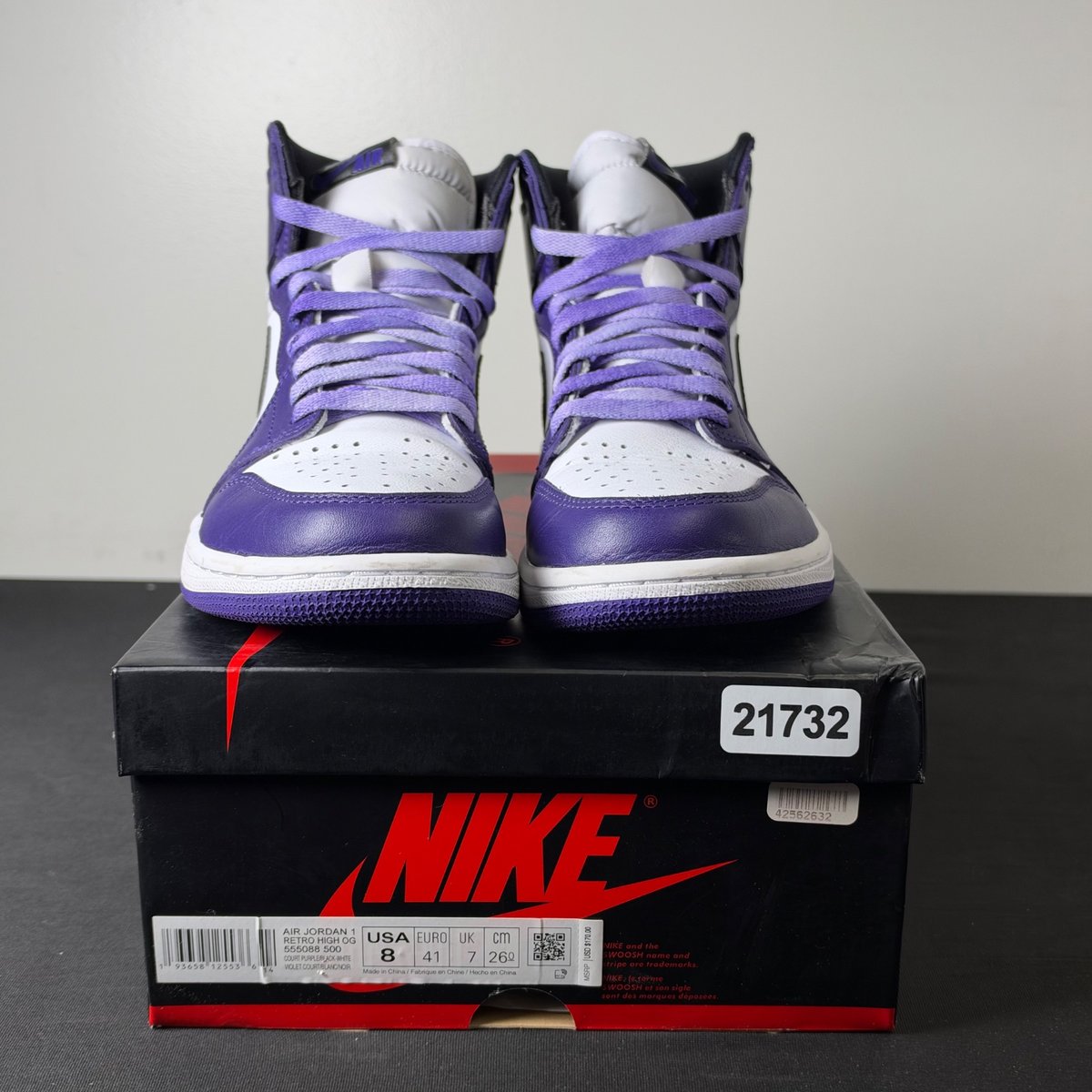 Jordan 1 Retro High Court Purple White (Size 8) - Image 2