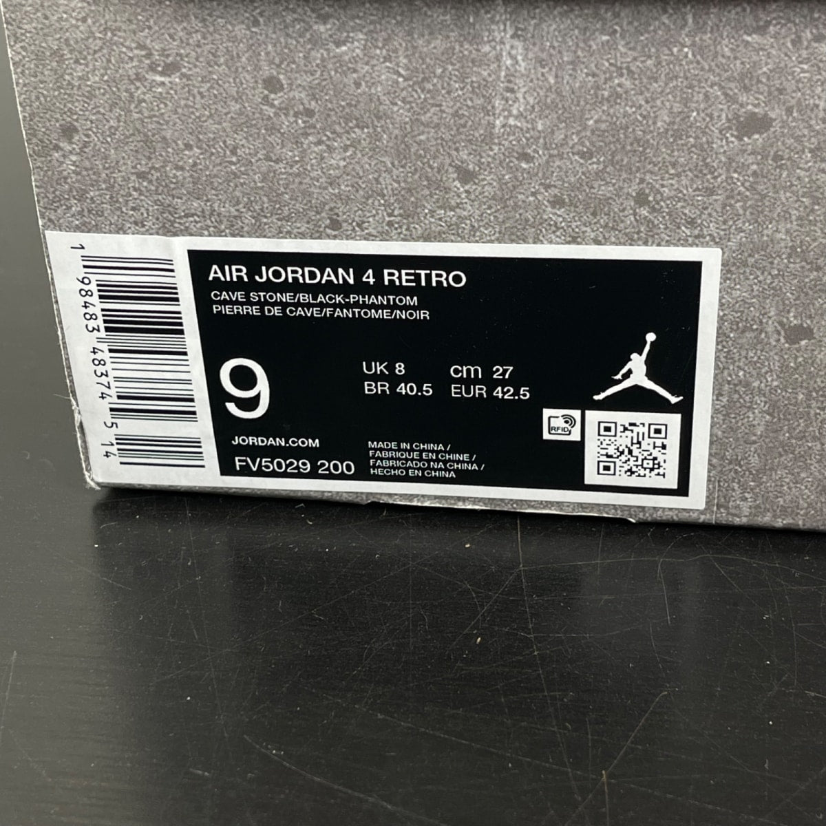 Jordan 4 Retro Cave Stone 9 (Moderately Worn Pre-Owned)JordanCave Stone/Black/Moon Particle - Image 7