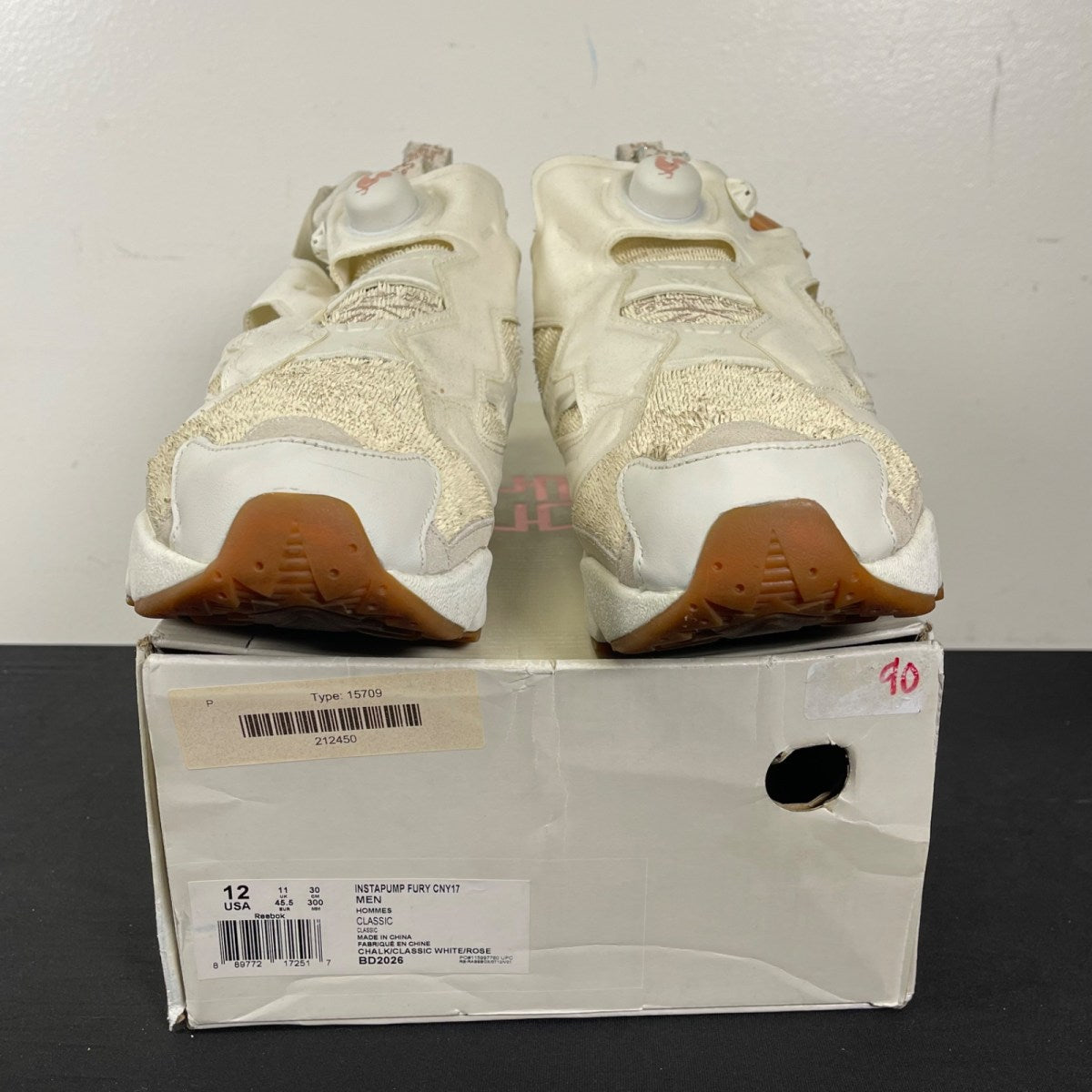 Reebok Pump Instapump Fury Year of the Rooster 12 (Moderately Worn Pre-Owned)ReebokChalk/Classic White/Rose - Image 2