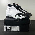 Jordan 14 Retro Black Toe (2014) 10.5 (Lightly Worn Pre-Owned)JordanWhite/Black-Varsity Red-Metallic Silver - Image 1