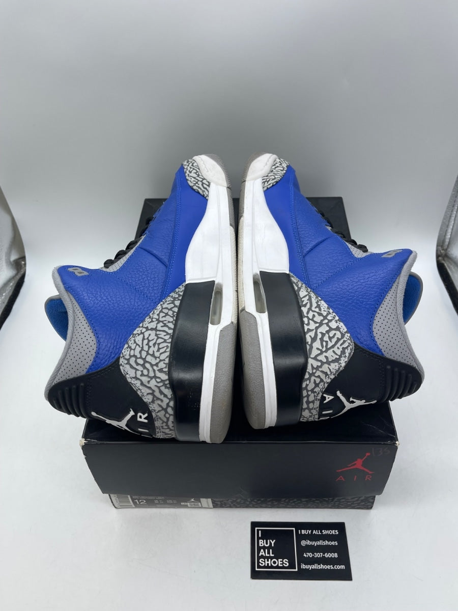Jordan 3 Retro Varsity Royal Cement 12 (Moderately Worn Pre-Owned) - Image 6