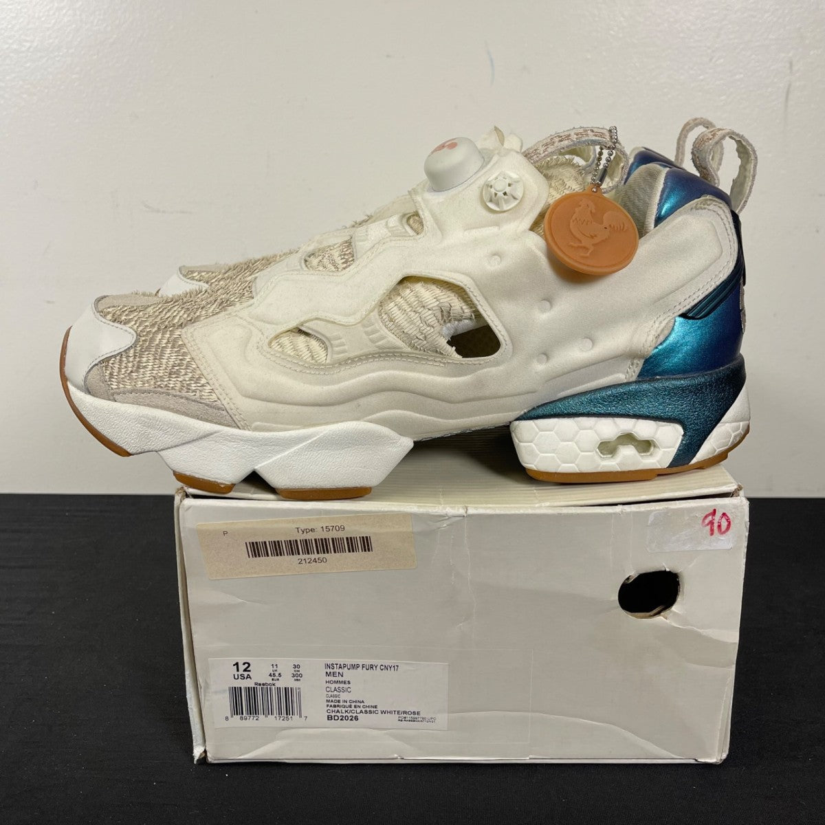 Reebok Pump Instapump Fury Year of the Rooster 12 (Moderately Worn Pre-Owned)ReebokChalk/Classic White/Rose - Image 3