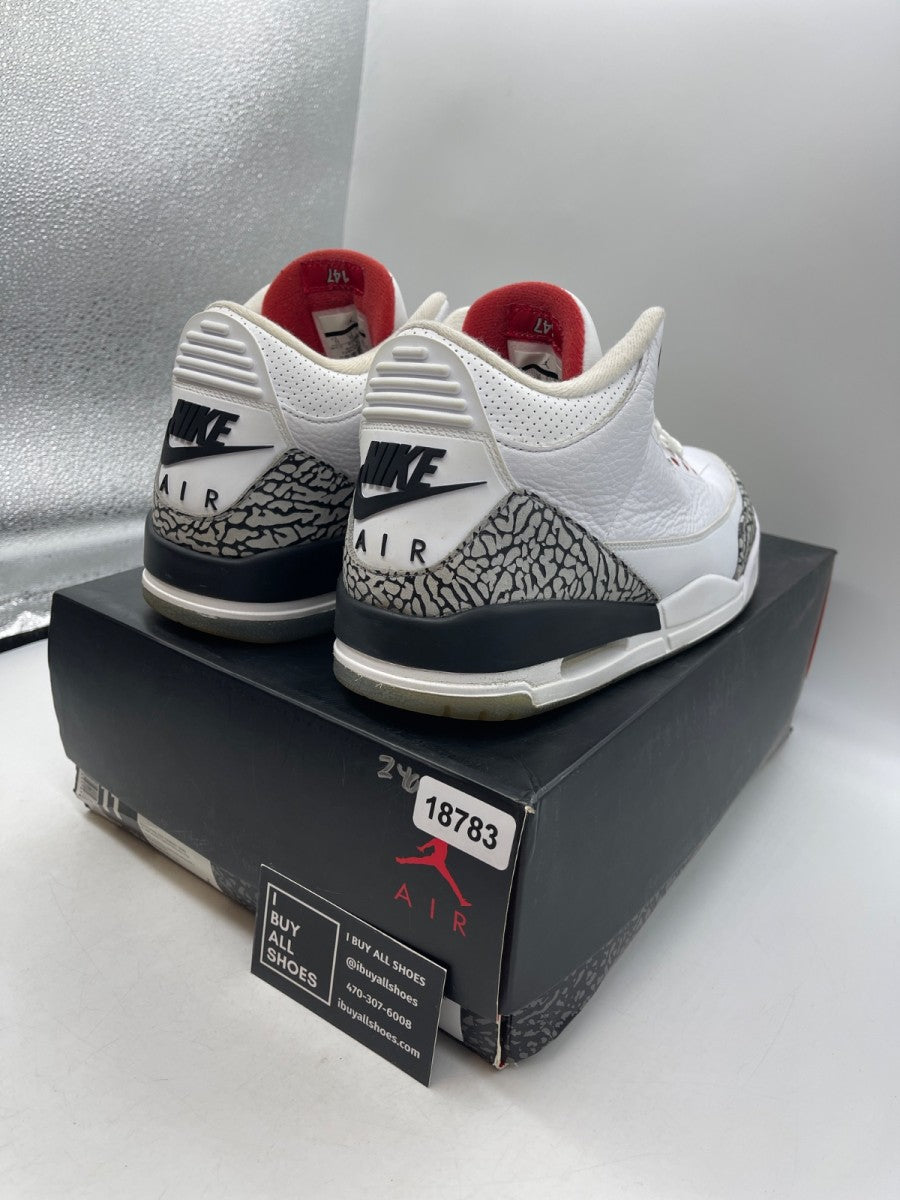 Jordan 3 Retro Free Throw Line White Cement 11 (Heavily Worn Pre-Owned) - Image 5
